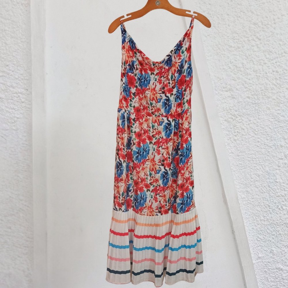 4/$25 Floral Striped Midi Dress - Picture 4 of 8